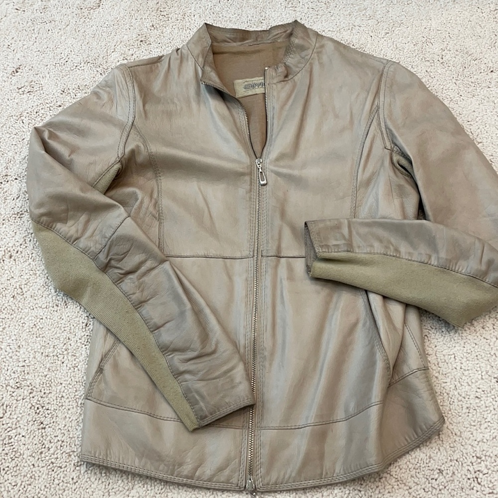 Gimos Italian tan leather jacket US 6.